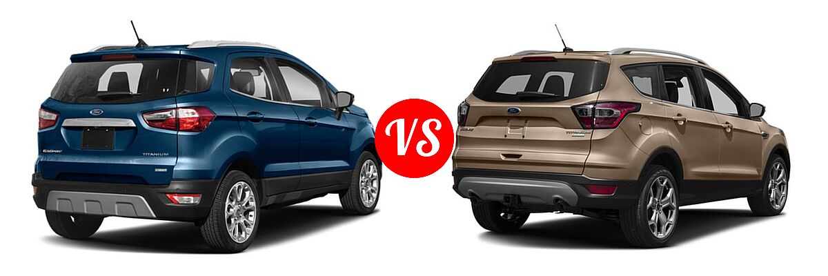 2018 Ford EcoSport SUV S / SE / SES / Titanium vs. 2018 Ford Escape SUV Titanium - Rear Right Comparison