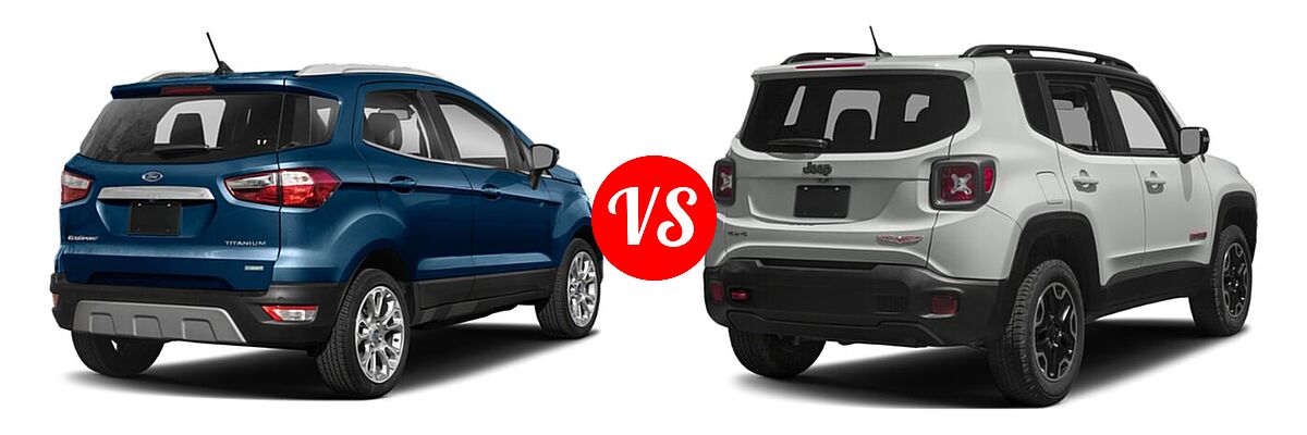 2018 Ford EcoSport SUV S / SE / SES / Titanium vs. 2018 Jeep Renegade SUV Trailhawk - Rear Right Comparison