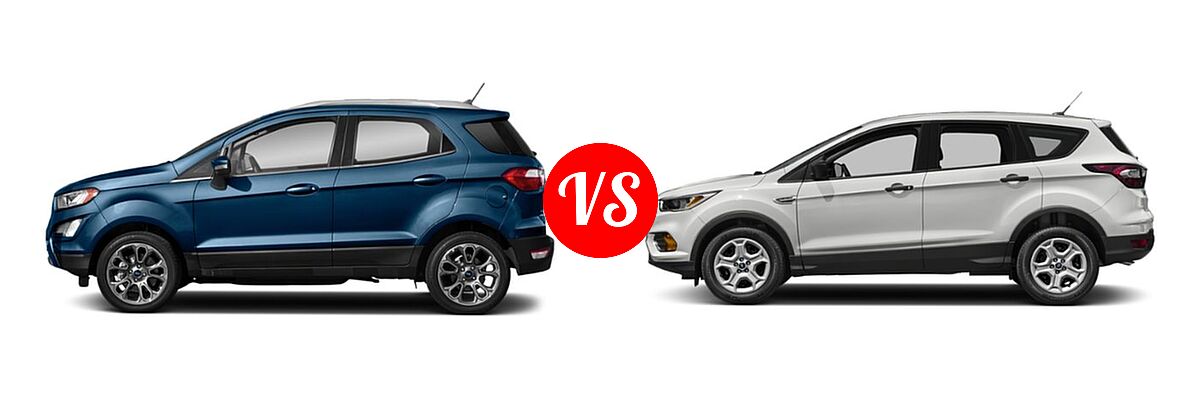 2018 Ford EcoSport SUV S / SE / SES / Titanium vs. 2018 Ford Escape SUV S / SE / SEL - Side Comparison