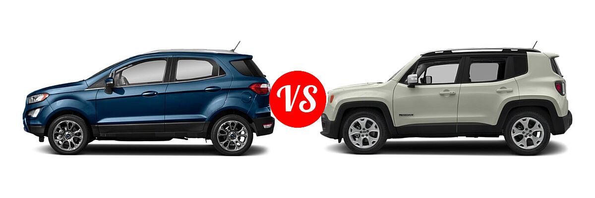 2018 Ford EcoSport SUV S / SE / SES / Titanium vs. 2018 Jeep Renegade SUV Limited - Side Comparison