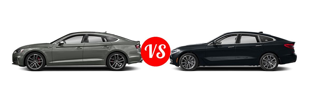 2018 Audi S5 Hatchback Premium Plus / Prestige vs. 2018 BMW 6 Series Gran Turismo Hatchback 640i xDrive - Side Comparison