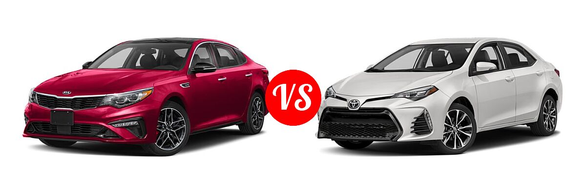 2019 Kia Optima Sedan SX vs. 2019 Toyota Corolla Sedan L / LE / LE Eco / LE Eco w/Premium Package / XLE - Front Left Comparison