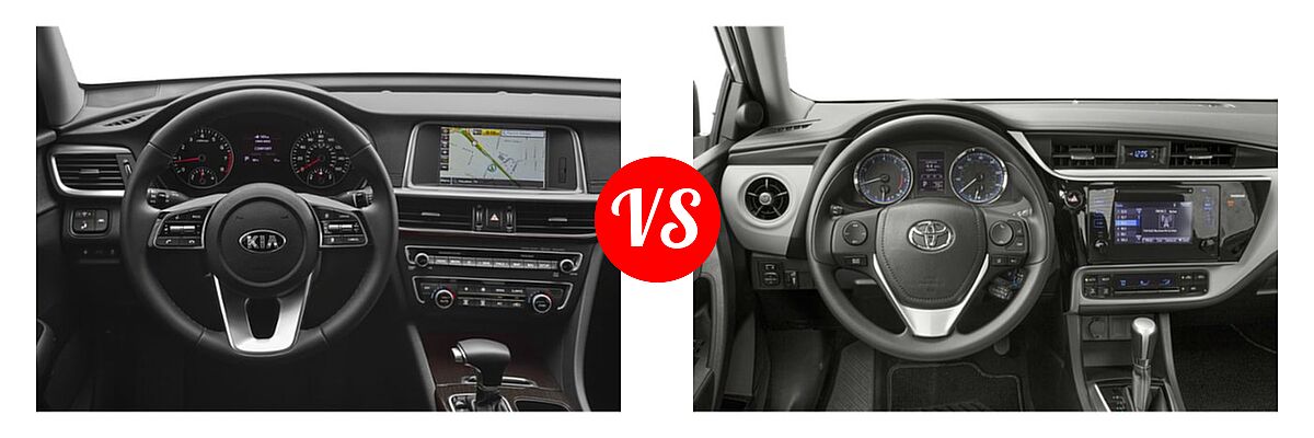 2019 Kia Optima Sedan EX vs. 2019 Toyota Corolla Sedan SE / XSE - Dashboard Comparison