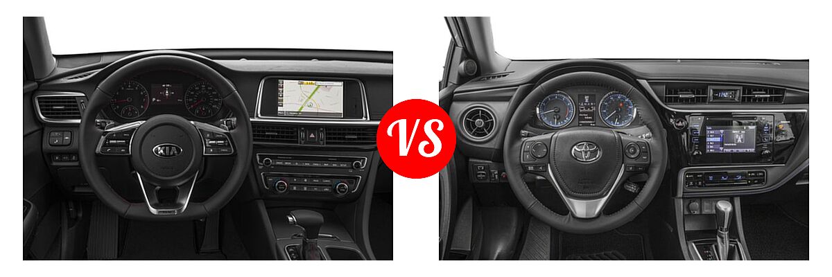 2019 Kia Optima Sedan SX vs. 2019 Toyota Corolla Sedan L / LE / LE Eco / LE Eco w/Premium Package / XLE - Dashboard Comparison