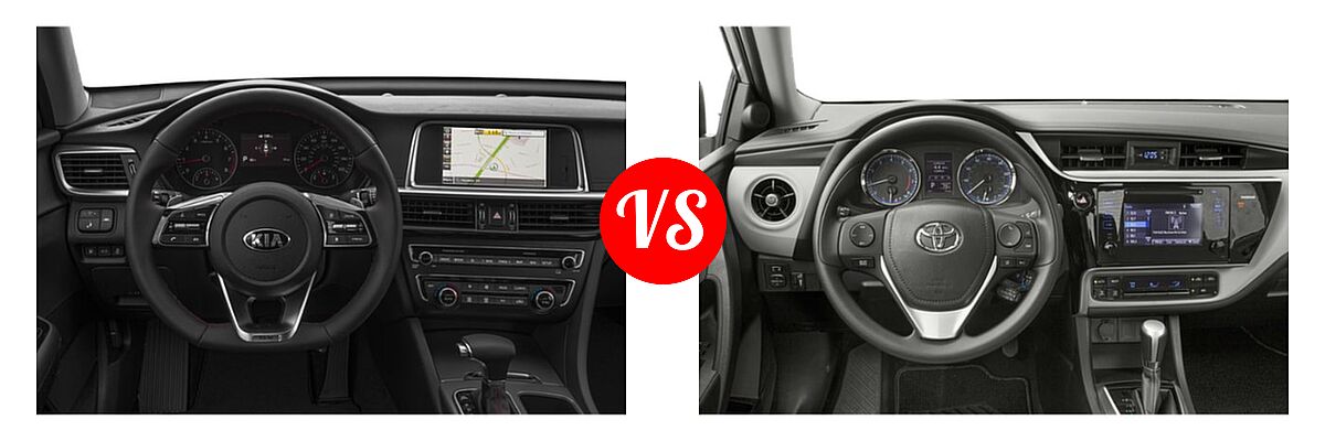 2019 Kia Optima Sedan SX vs. 2019 Toyota Corolla Sedan SE / XSE - Dashboard Comparison