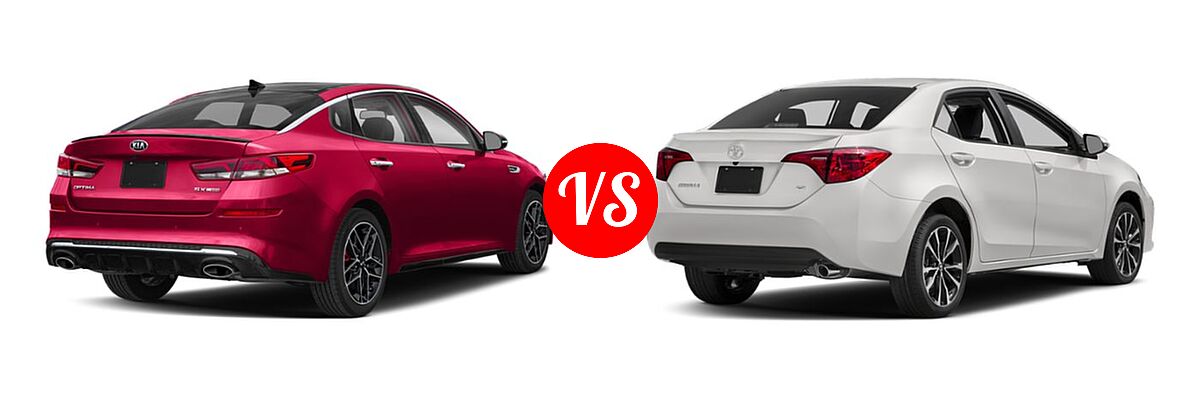 2019 Kia Optima Sedan SX vs. 2019 Toyota Corolla Sedan L / LE / LE Eco / LE Eco w/Premium Package / XLE - Rear Right Comparison