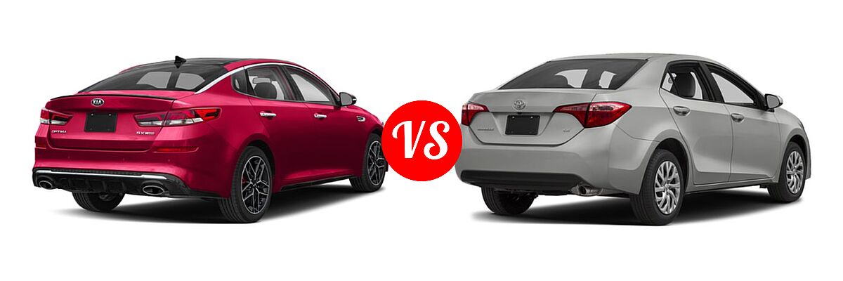 2019 Kia Optima Sedan SX vs. 2019 Toyota Corolla Sedan SE / XSE - Rear Right Comparison