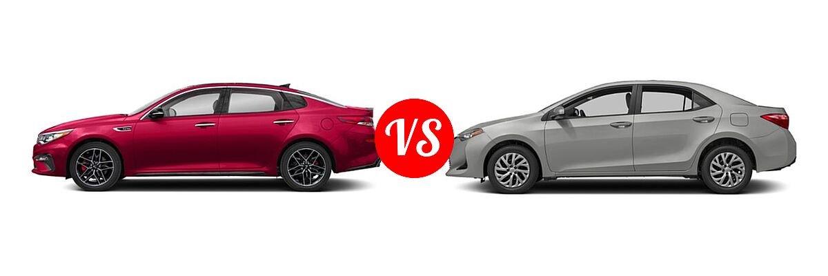 2019 Kia Optima Sedan SX vs. 2019 Toyota Corolla Sedan SE / XSE - Side Comparison