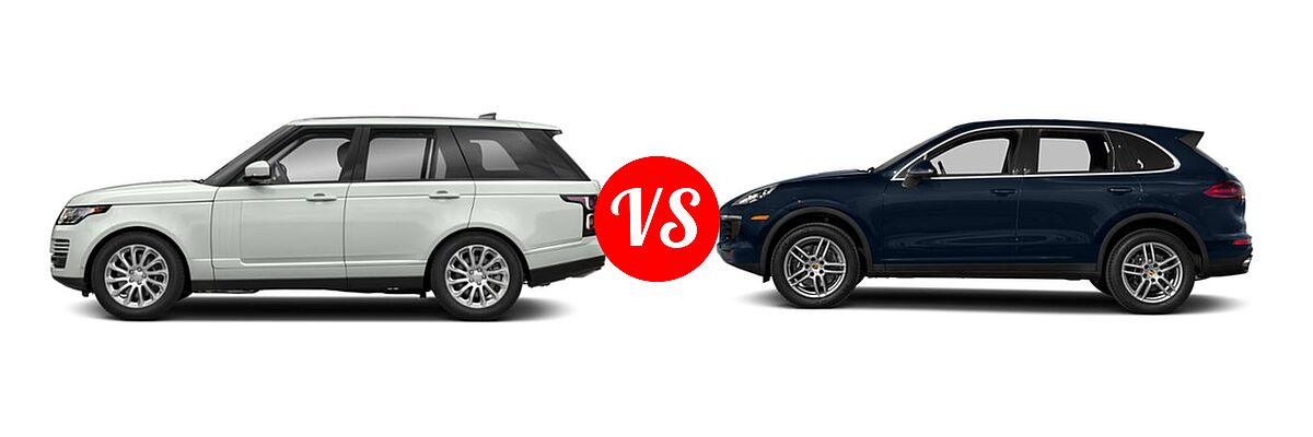 2018 Land Rover Range Rover SUV Autobiography / HSE / SV Autobiography / V6 Supercharged SWB / V8 Supercharged LWB vs. 2018 Porsche Cayenne SUV AWD - Side Comparison