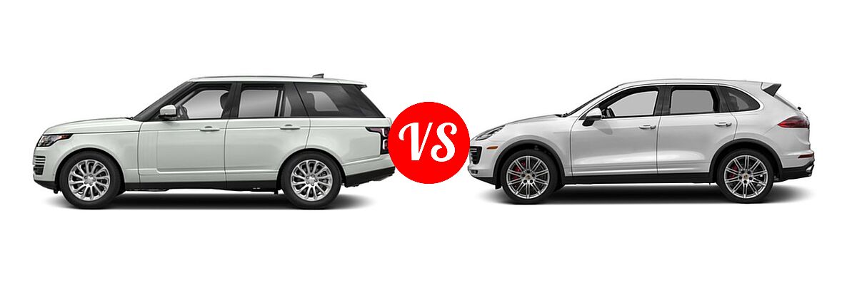 2018 Land Rover Range Rover SUV Autobiography / HSE / SV Autobiography / V6 Supercharged SWB / V8 Supercharged LWB vs. 2018 Porsche Cayenne SUV Turbo / Turbo S - Side Comparison