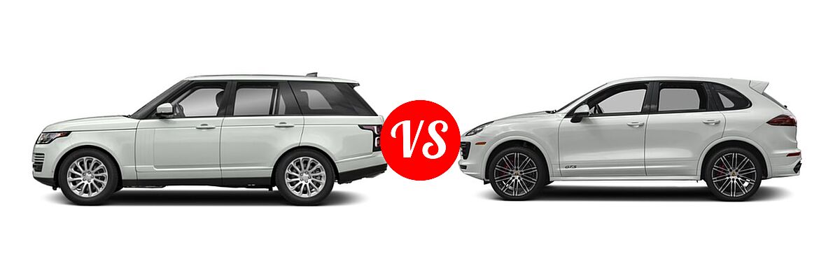 2018 Land Rover Range Rover SUV Autobiography / HSE / SV Autobiography / V6 Supercharged SWB / V8 Supercharged LWB vs. 2018 Porsche Cayenne SUV GTS - Side Comparison