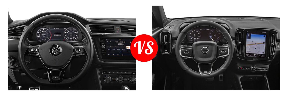 2019 Volkswagen Tiguan SUV SEL Premium R-Line / SEL R-Line / SEL R-Line Black vs. 2019 Volvo XC40 SUV R-Design - Dashboard Comparison