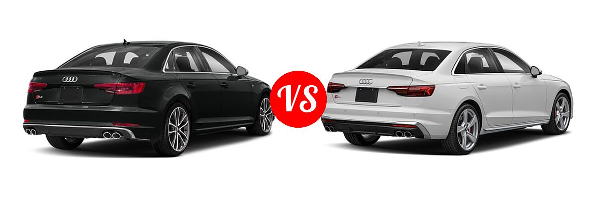 2018 Audi S4 Sedan Premium Plus / Prestige vs. 2022 Audi S4 Sedan Premium / Premium Plus / Prestige - Rear Right Comparison