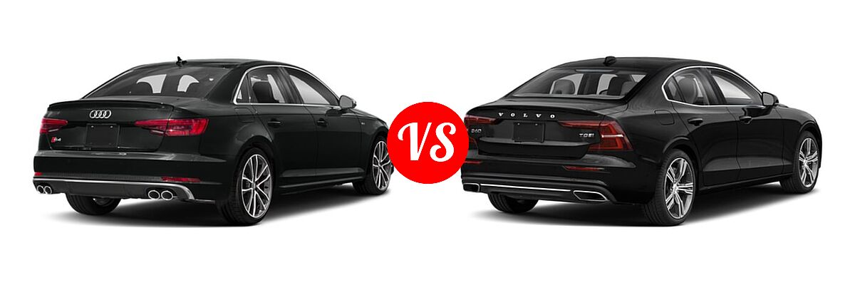 2018 Audi S4 Sedan Premium Plus / Prestige vs. 2022 Volvo S60 Sedan PHEV Inscription - Rear Right Comparison