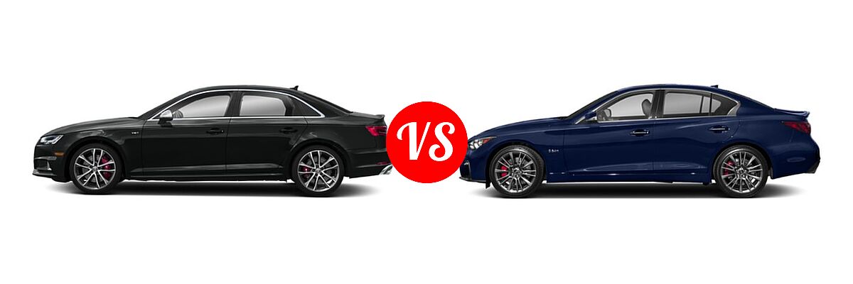 2018 Audi S4 Sedan Premium Plus / Prestige vs. 2019 Infiniti Q50 Red Sport Sedan RED SPORT 400 - Side Comparison
