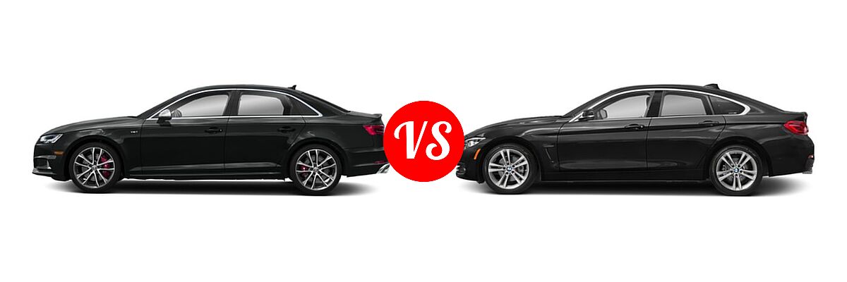 2018 Audi S4 Sedan Premium Plus / Prestige vs. 2018 BMW 4 Series Gran Coupe Sedan 430i / 430i xDrive - Side Comparison