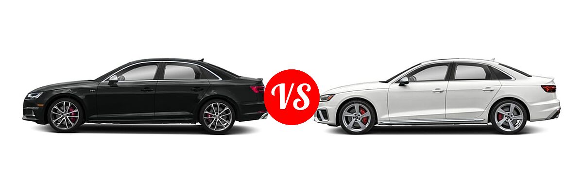 2018 Audi S4 Sedan Premium Plus / Prestige vs. 2021 Audi S4 Sedan Premium / Prestige - Side Comparison