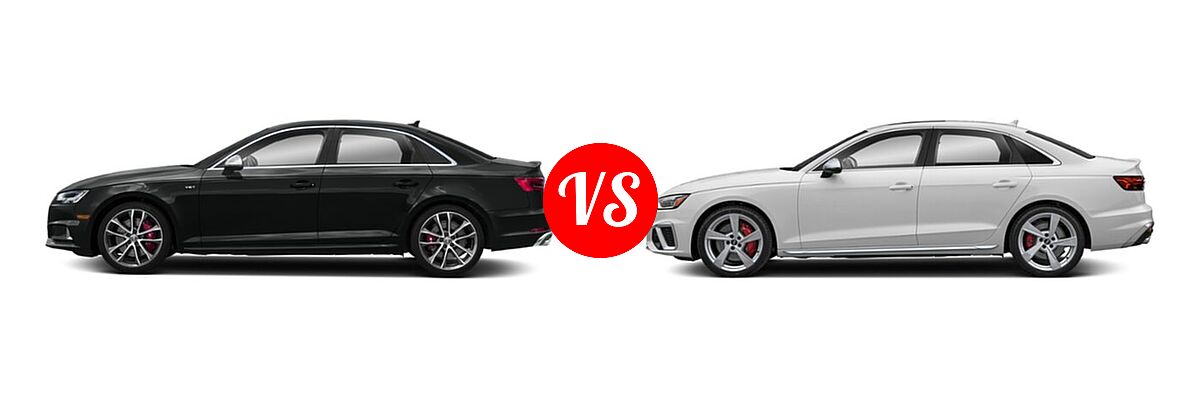 2018 Audi S4 Sedan Premium Plus / Prestige vs. 2022 Audi S4 Sedan Premium / Premium Plus / Prestige - Side Comparison