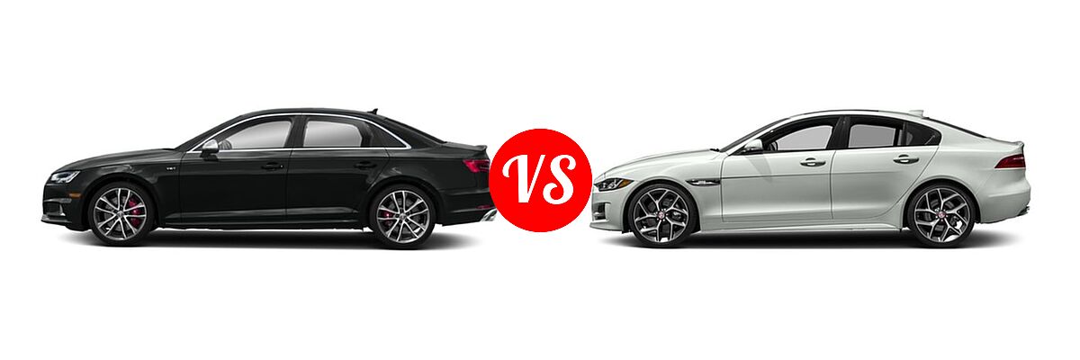 2018 Audi S4 Sedan Premium Plus / Prestige vs. 2018 Jaguar XE Sedan 25t R-Sport / 30t R-Sport / 35t R-Sport - Side Comparison