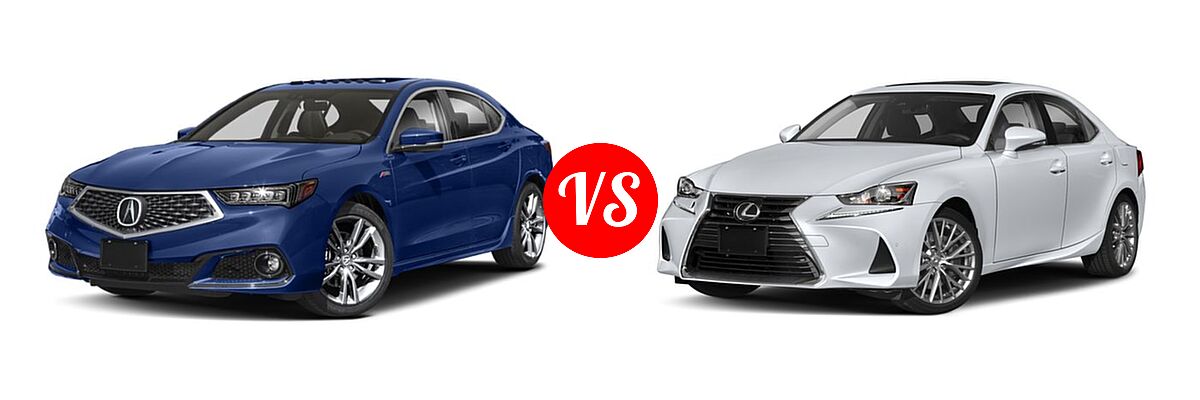 2019 Acura TLX Sedan w/A-SPEC Pkg vs. 2018 Lexus IS 300 Sedan IS 300 - Front Left Comparison