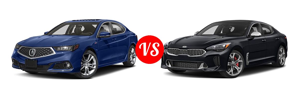 2019 Acura TLX Sedan w/A-SPEC Pkg vs. 2020 Kia Stinger Sedan GT / GT-Line / GT1 / GT2 - Front Left Comparison