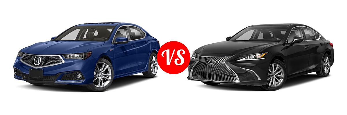 2019 Acura TLX Sedan w/A-SPEC Pkg vs. 2021 Lexus ES 250 Sedan ES 250 F SPORT / ES 250 Luxury / ES 250 Ultra Luxury - Front Left Comparison