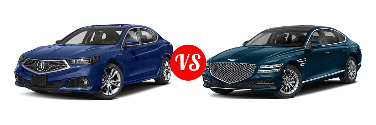 2019 Acura TLX Sedan w/A-SPEC Pkg vs. 2021 Genesis G80 Sedan 2.5T / 3.5T - Front Left Comparison
