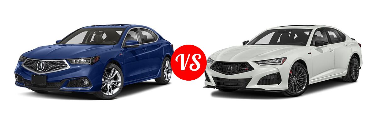 2019 Acura TLX Sedan w/A-SPEC Pkg vs. 2022 Acura TLX Sedan w/A-Spec Package - Front Left Comparison