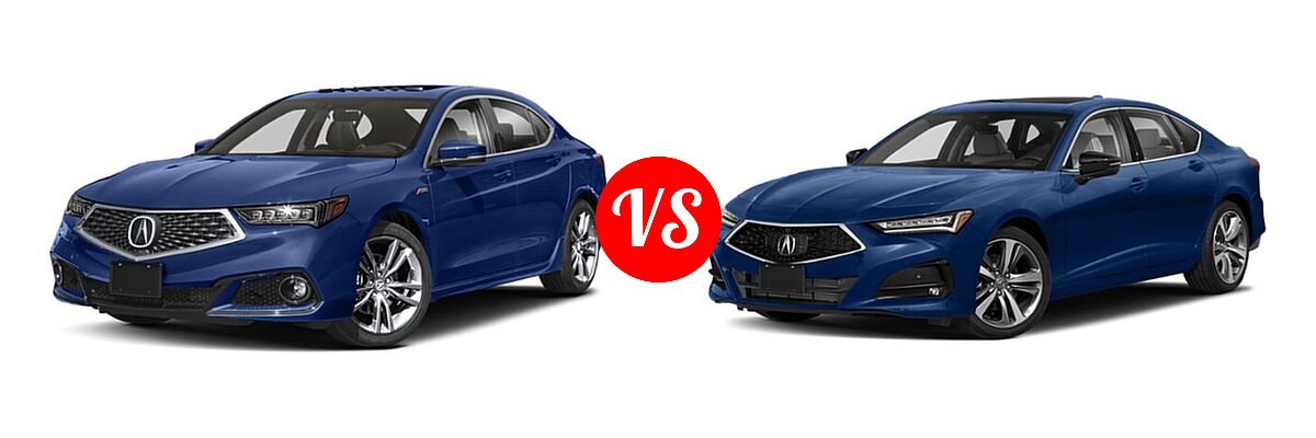 2019 Acura TLX Sedan w/A-SPEC Pkg vs. 2022 Acura TLX Sedan w/Advance Package - Front Left Comparison