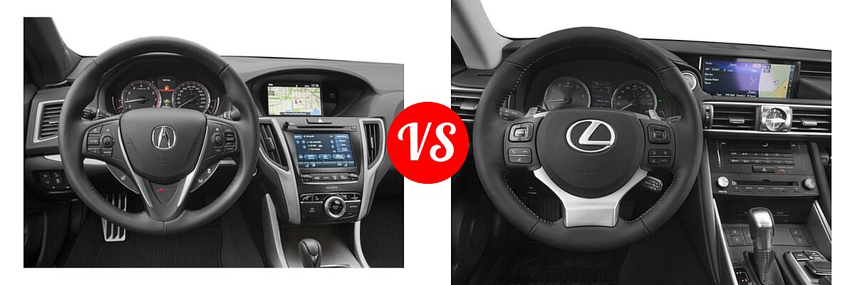 2019 Acura TLX Sedan w/A-SPEC Pkg Red Leather vs. 2018 Lexus IS 300 Sedan IS 300 - Dashboard Comparison
