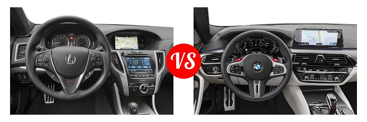 2019 Acura TLX Sedan w/A-SPEC Pkg Red Leather vs. 2019 BMW M5 Sedan Competition / Sedan - Dashboard Comparison