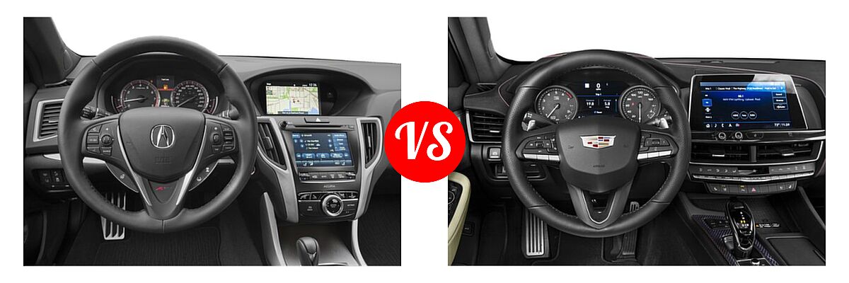 2019 Acura TLX Sedan w/A-SPEC Pkg Red Leather vs. 2020 Cadillac CT5 Sedan Luxury / Premium Luxury / Sport - Dashboard Comparison