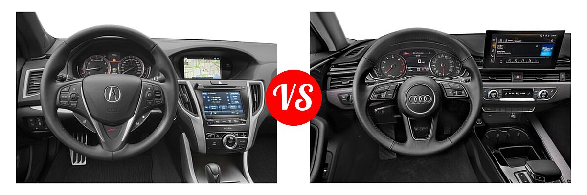 2019 Acura TLX Sedan w/A-SPEC Pkg Red Leather vs. 2020 Audi A4 Sedan Premium / Premium Plus / Prestige - Dashboard Comparison