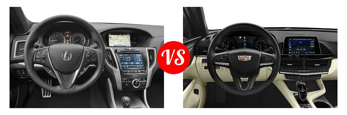2019 Acura TLX Sedan w/A-SPEC Pkg Red Leather vs. 2020 Cadillac CT4 Sedan Luxury / Premium Luxury / Sport / V-Series - Dashboard Comparison