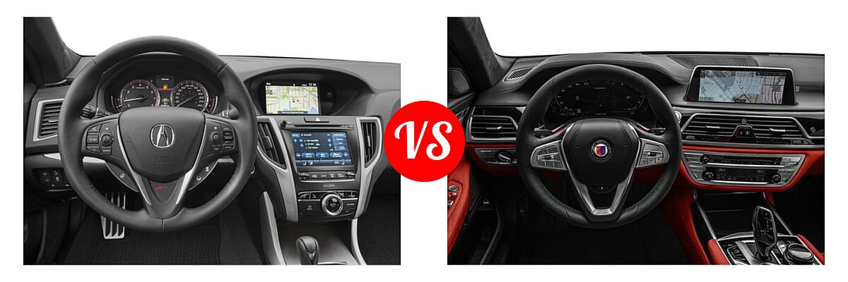2019 Acura TLX Sedan w/A-SPEC Pkg Red Leather vs. 2021 BMW ALPINA B7 Sedan ALPINA B7 xDrive - Dashboard Comparison