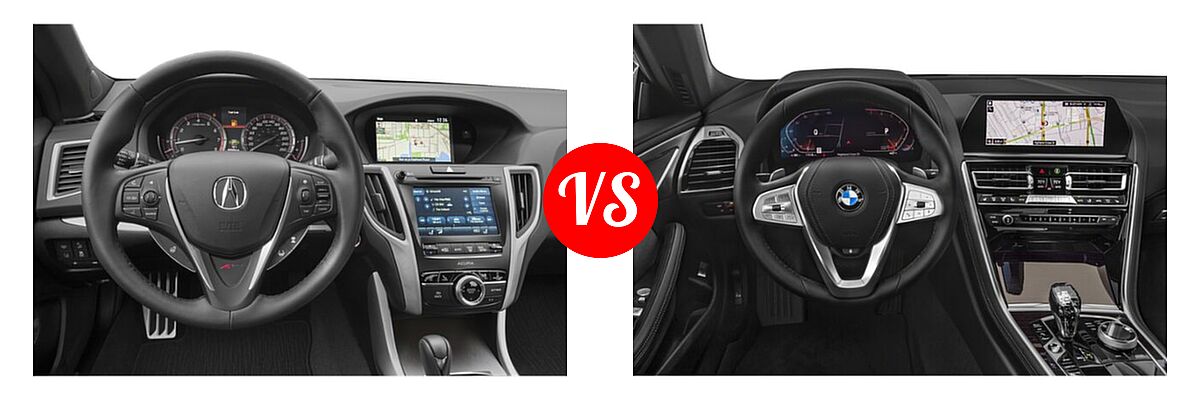 2019 Acura TLX Sedan w/A-SPEC Pkg Red Leather vs. 2022 BMW 8 Series Sedan 840i - Dashboard Comparison
