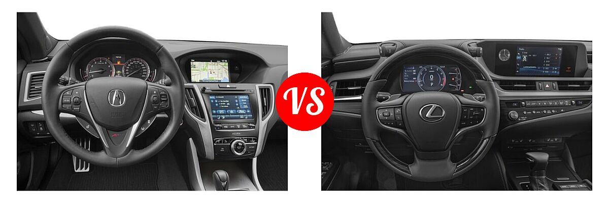 2019 Acura TLX Sedan w/A-SPEC Pkg Red Leather vs. 2021 Lexus ES 250 Sedan ES 250 - Dashboard Comparison
