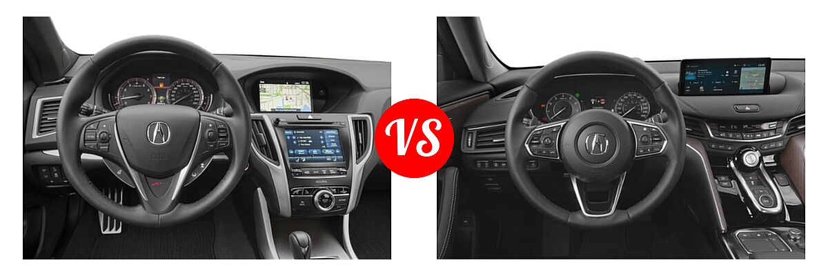 2019 Acura TLX Sedan w/A-SPEC Pkg Red Leather vs. 2022 Acura TLX Sedan FWD / SH-AWD - Dashboard Comparison
