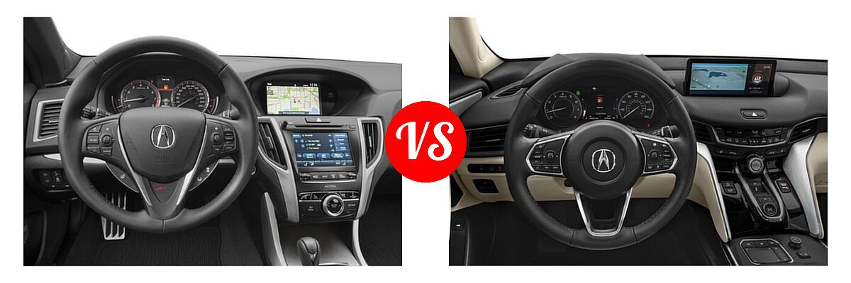 2019 Acura TLX Sedan w/A-SPEC Pkg Red Leather vs. 2022 Acura TLX Sedan w/Technology Package - Dashboard Comparison