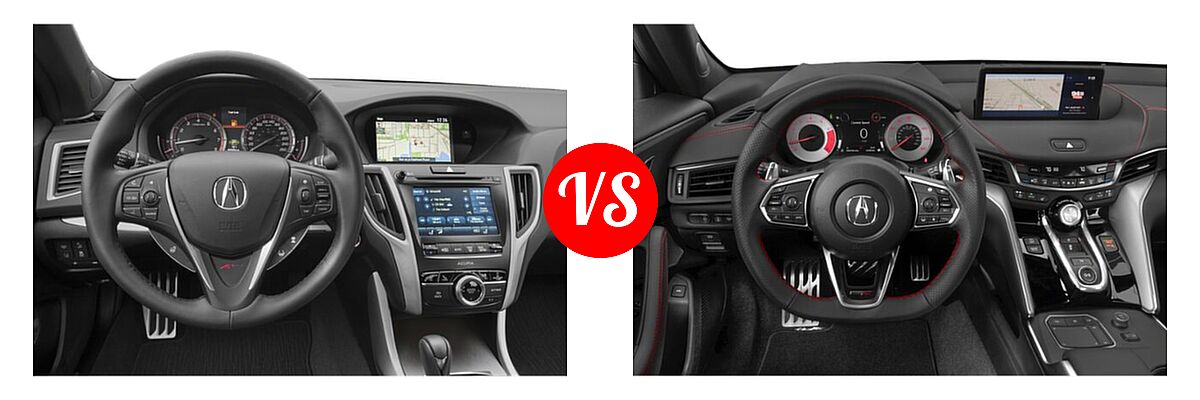 2019 Acura TLX Sedan w/A-SPEC Pkg Red Leather vs. 2022 Acura TLX Sedan w/A-Spec Package - Dashboard Comparison