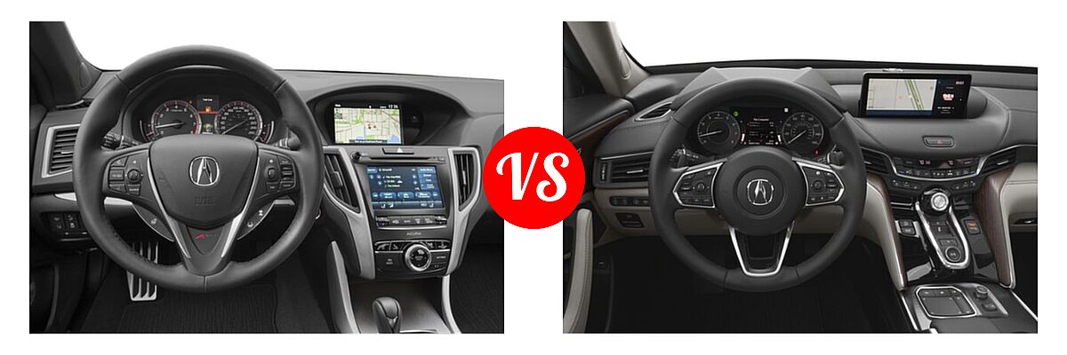 2019 Acura TLX Sedan w/A-SPEC Pkg Red Leather vs. 2022 Acura TLX Sedan w/Advance Package - Dashboard Comparison