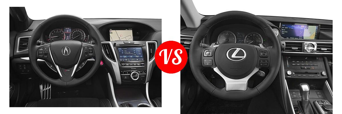 2019 Acura TLX Sedan w/A-SPEC Pkg vs. 2018 Lexus IS 300 Sedan IS 300 - Dashboard Comparison