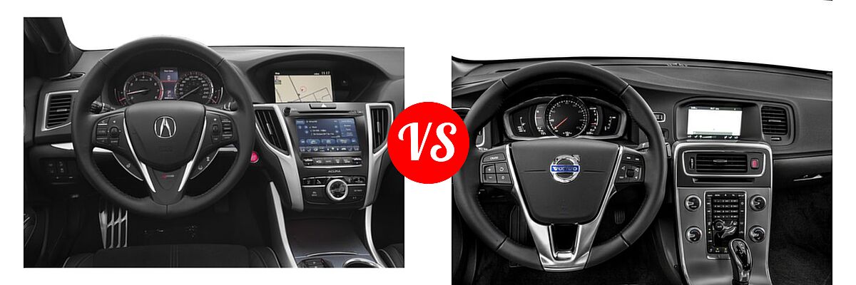2019 Acura TLX Sedan w/A-SPEC Pkg vs. 2018 Volvo S60 Sedan Dynamic - Dashboard Comparison