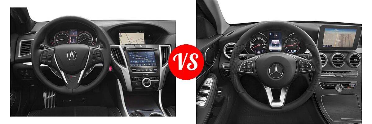 2019 Acura TLX Sedan w/A-SPEC Pkg vs. 2018 Mercedes-Benz C-Class Sedan C 300 - Dashboard Comparison