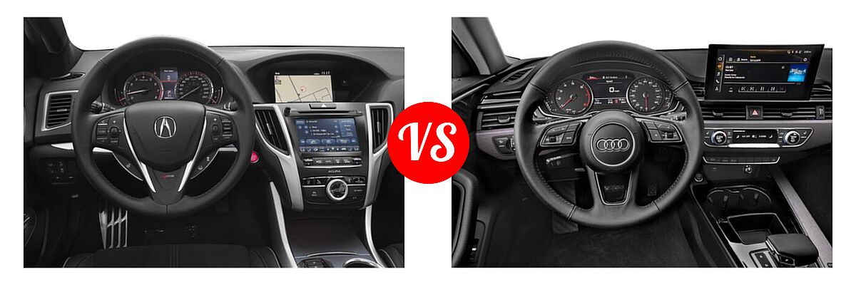 2019 Acura TLX Sedan w/A-SPEC Pkg vs. 2020 Audi A4 Sedan Premium / Premium Plus / Prestige - Dashboard Comparison