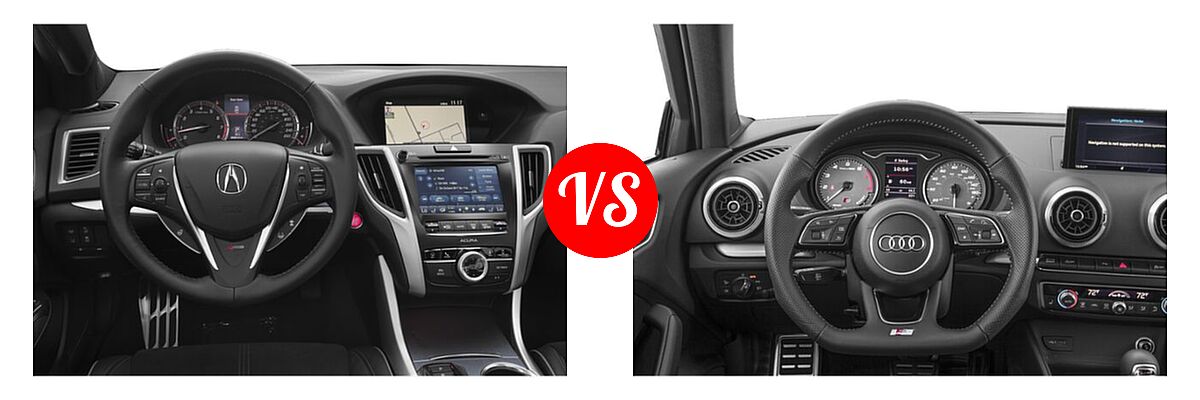 2019 Acura TLX Sedan w/A-SPEC Pkg vs. 2020 Audi S3 Sedan S line Premium / S line Premium Plus - Dashboard Comparison