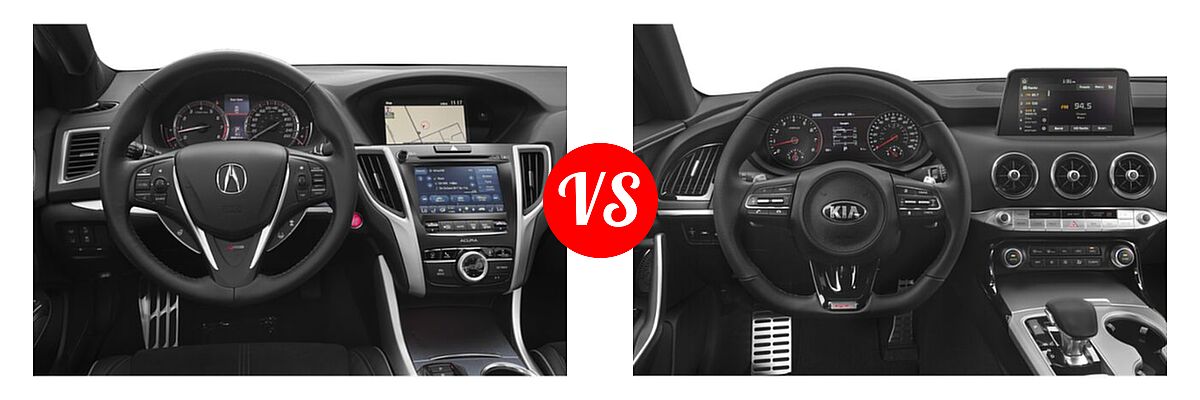2019 Acura TLX Sedan w/A-SPEC Pkg vs. 2020 Kia Stinger Sedan GT / GT-Line / GT1 / GT2 - Dashboard Comparison