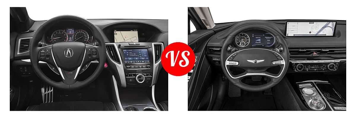 2019 Acura TLX Sedan w/A-SPEC Pkg vs. 2021 Genesis G80 Sedan 2.5T / 3.5T - Dashboard Comparison