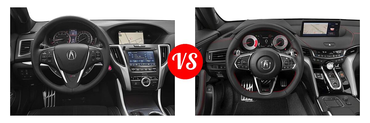 2019 Acura TLX Sedan w/A-SPEC Pkg vs. 2022 Acura TLX Sedan Type S - Dashboard Comparison