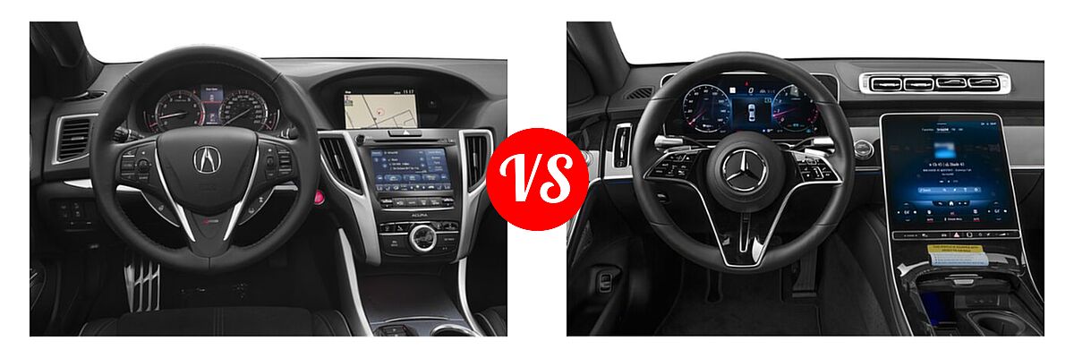 2019 Acura TLX Sedan w/A-SPEC Pkg vs. 2022 Mercedes-Benz S-Class Sedan S 500 - Dashboard Comparison